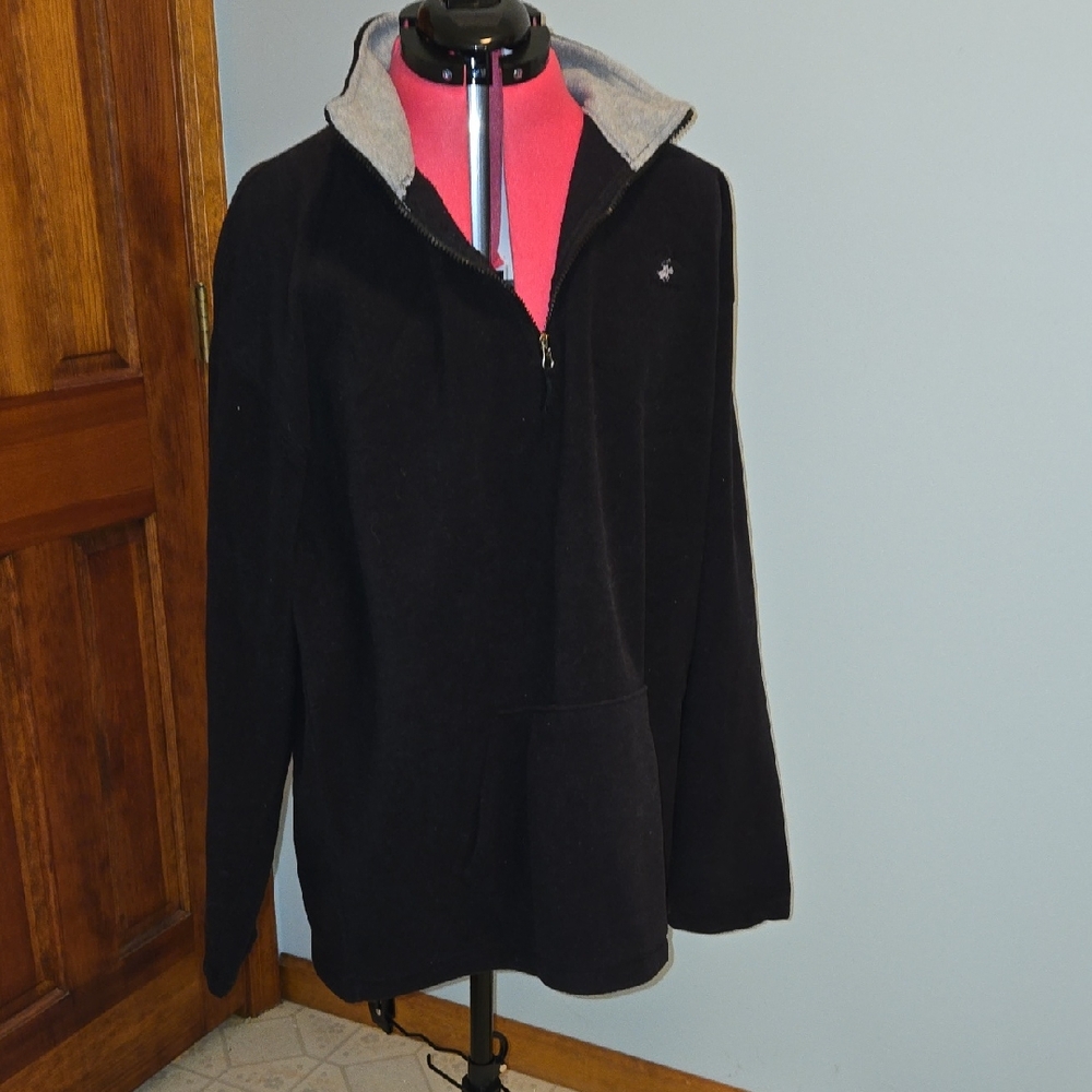 Beverly Hills Polo Club Black and Gray Men's Quarter Zip Jacket